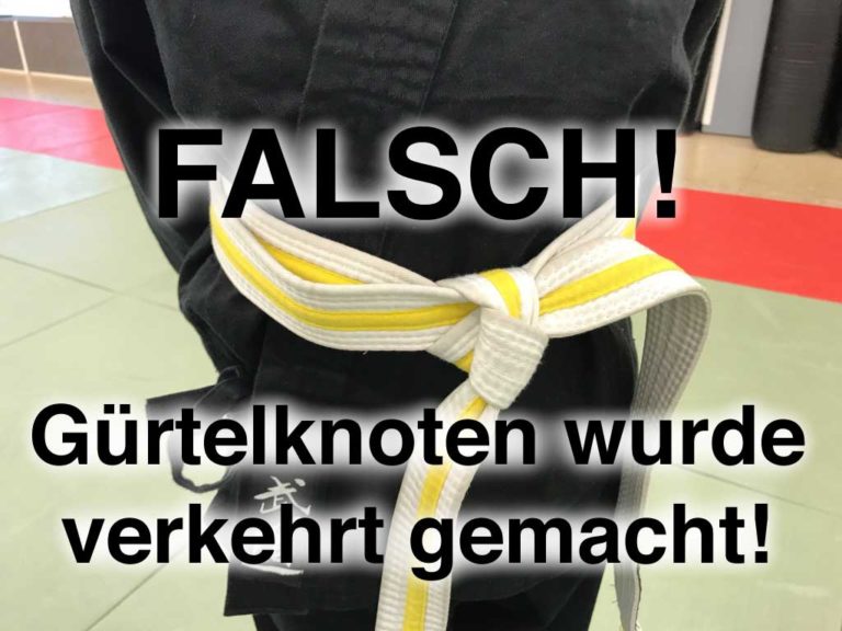 Falsch: Der letzte Knoten wurde verkehrt herum gemacht!